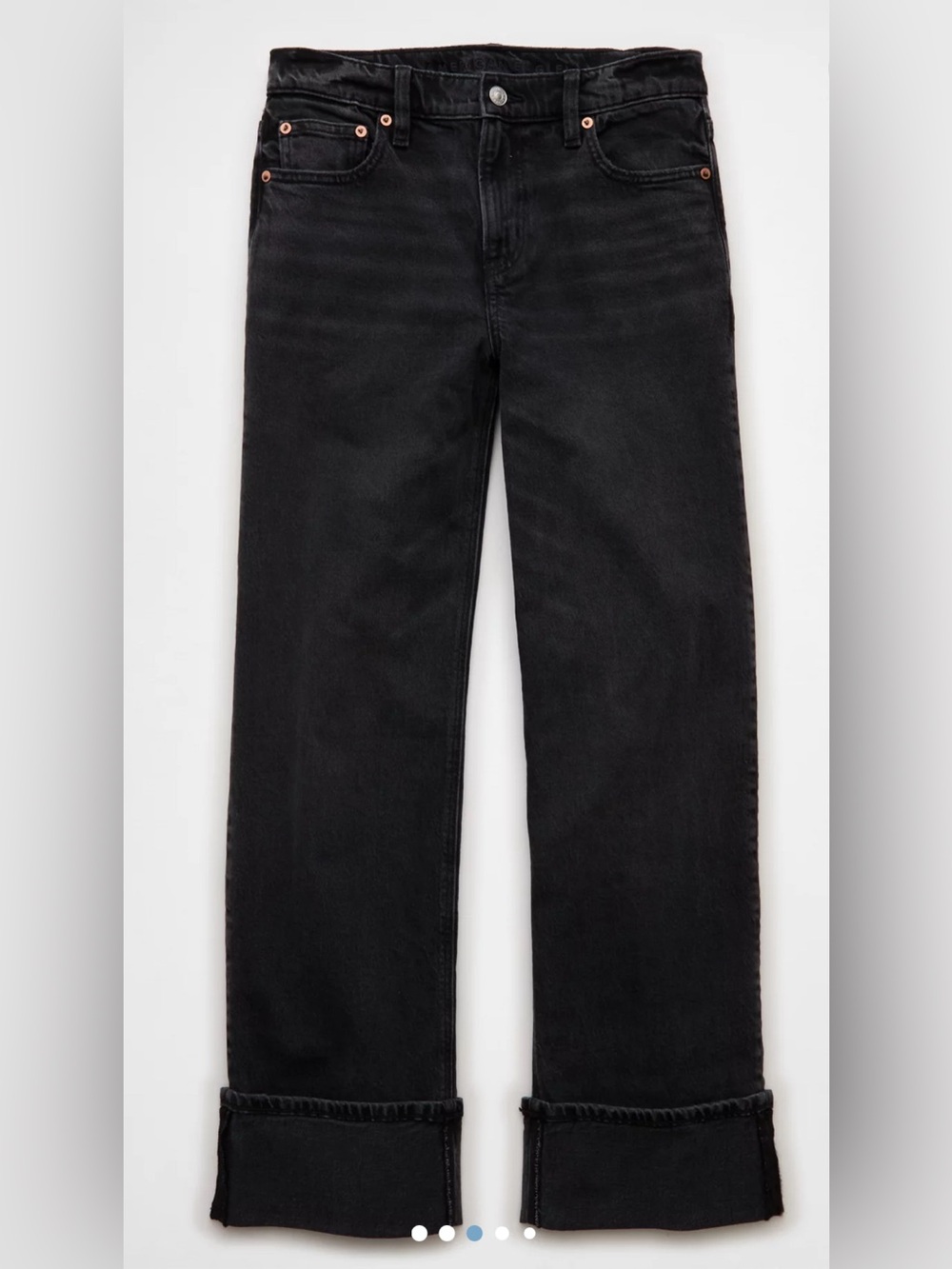 American Eagle Stovepipe Jeans Women 00 fits like 2 Black High Rise Denim